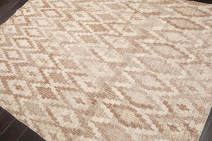 LoomBloom 5x8 Beige Hand Woven Kilim Wool Southwestern Oriental Area Rug