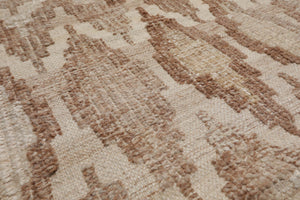 LoomBloom 5x8 Beige Hand Woven Kilim Wool Southwestern Oriental Area Rug