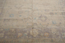 Muted Afghan Oushak Vegetable Dyes 9’ x 12’ Hand Knotted Wool Area Rug Beige - Oriental Rug Of Houston