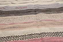 LoomBloom 5x8 Hand-Woven Ivory Wool Kilim Oriental Area Rug