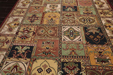 8' x 11' Handmade Wool Multi Panel Traditional Oriental Area Rug Burgundy