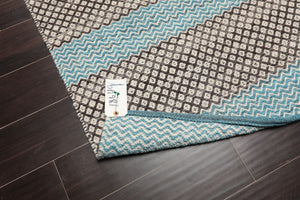 LoomBloom 5x8 Beige Oriental Modern Hand Woven Kilim Wool Area Rug