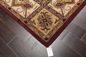 8' x 11' Handmade Wool Multi Panel Traditional Oriental Area Rug Burgundy - Oriental Rug Of Houston