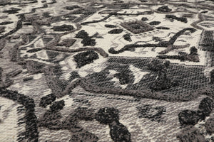 LoomBloom White Oriental Area Rug 5x8 Hand Woven Traditional Kilim Wool