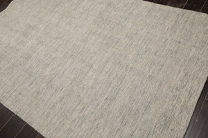 LoomBloom 5x8 Gray Hand Woven Modern Ribbed Wool Oriental Rug