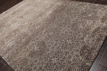 8' x 11' Handmade Wool & Art Silk Patterned Designer Oriental Area Rug Brown