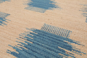 LoomBloom 5x8 Beige Handmade Contemporary Ikat Wool Oriental Area Rug Design