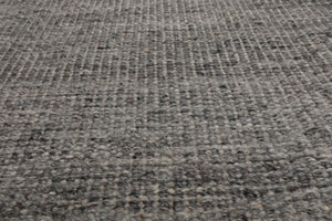 LoomBloom 5x8 Size Gray Hand Woven Modern Ribbed Wool Oriental Area Rug