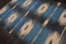 LoomBloom Beige Hand Woven Ikat Wool Oriental Contemporary Area Rug 5x8
