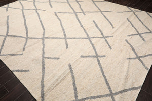 LoomBloom Multi Size Oatmeal Hand Woven Contemporary Geometric Flatweave Wool Oriental Area Rug