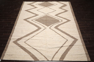 LoomBloom Multi Size Beige Hand Woven Contemporary Geometric Flatweave Wool Oriental Area Rug