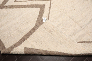 LoomBloom Multi Size Beige Hand Woven Contemporary Geometric Flatweave Wool Oriental Area Rug