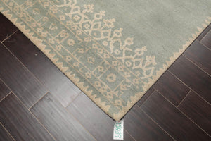 5' x 8' Handmade 100% Wool Patterned Transitional Oriental Area Rug Aqua Beige - Oriental Rug Of Houston