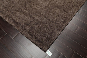 5' x 8' Handmade 100% Wool Patterned Transitional Oriental Area Rug Brown