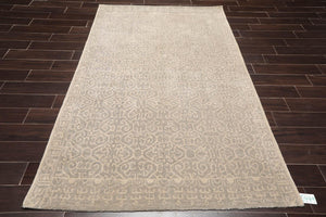 5' x 8' Handmade 100% Wool Patterned Traditional Oriental Area Rug Gray