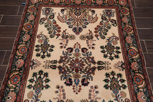 4' x 6' Hand Knotted 100% Wool Saroukk Traditional Oriental Area Rug Beige - Oriental Rug Of Houston