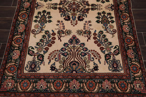 4' x 6' Hand Knotted 100% Wool Saroukk Traditional Oriental Area Rug Beige