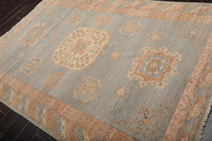 Muted Afghan Oushak Vegetable Dyes Mint 6x9 Traditional Wool Area Rug - Oriental Rug Of Houston