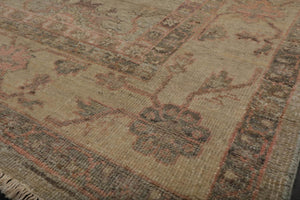 Muted Afghan Oushak Vegetable Dyes Moss 6x9 Traditional Wool Area Rug - Oriental Rug Of Houston