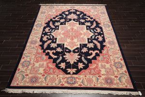 9' x 12' Hand Knotted 100% Wool Serapi Traditional Oriental Area Rug Navy - Oriental Rug Of Houston