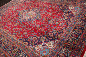 9'7" x 12'7" Hand Knotted Kashann 100% Wool Traditional Oriental Area Rug Red
