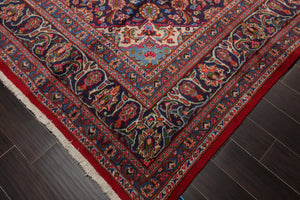 9'7" x 12'7" Hand Knotted Kashann 100% Wool Traditional Oriental Area Rug Red