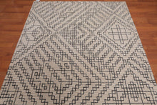 5' x 8' Handmade Graphic Geometric Pattern Traditional Oriental Area rug Beige