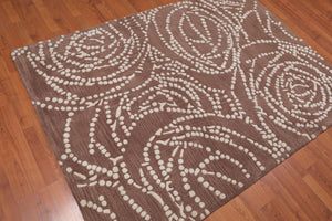 4’8" x 6'7" Handmade 100% Wool Traditional Oriental Area rug Beige - Oriental Rug Of Houston
