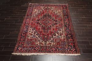 6'4" x 8'8" Hand Knotted Herizz 100% Wool Traditional Oriental Area Rug Rust - Oriental Rug Of Houston