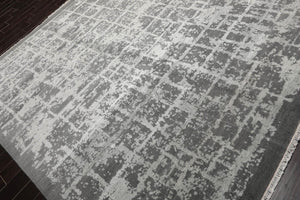 8’1" x 10’2"Hand Knotted Wool & Silk Tibetan Sherpa Oriental Area Rug Gray - Oriental Rug Of Houston