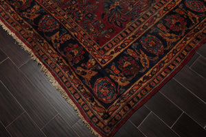 9'1" x 12'3" Hand Knotted 100% Wool Antique Lilihaan Traditional Area Rug Rose