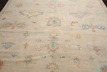 10x14 Beige, Turquoise Hand Knotted Turkish Oushak 100% Wool Traditional Oriental Area Rug Gray