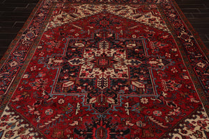 8' x 11' Hand Knotted 100% Wool Herizz Traditional Oriental Area Rug Red