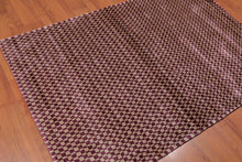 4’ x 6' Handmade Graphic Bamboo silk Traditional Oriental Area rug Purple - Oriental Rug Of Houston