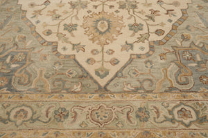 5x8 Ivory, Mint Hand Tufted Persian 100% Wool Tabriz Traditional  Oriental Area Rug Ivory,Mint Color
