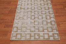 3’ x 5' Handmade Bamboo silk loop & cut pile Traditional Oriental Area rug Beige