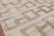 3’ x 5' Handmade Bamboo silk loop & cut pile Traditional Oriental Area rug Beige - Oriental Rug Of Houston