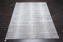 8' 9''x11' 9'' Gray Ivory Color Hand Tufted Oriental 100% Wool Modern & Contemporary Oriental Rug