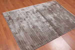 4’ x 6' Handmade Graphic 100% Bamboo silk Traditional Oriental Area rug Gray - Oriental Rug Of Houston