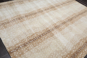 Multi Sizes Beige, Brown Hand Tufted Handmade 100% Wool Animal Print Antelope Oriental Area Rug - Oriental Rug Of Houston