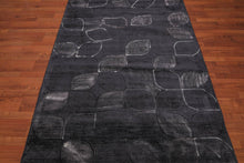 4’8" x 6'7" Handmade Modern 100% Bamboo silk Area rug Charcoal