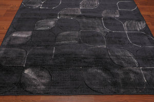 4’8" x 6'7" Handmade Modern 100% Bamboo silk Area rug Charcoal