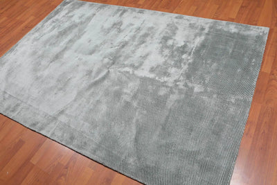 5' x 7' Handmade Loop & Cut Pile 100% Bamboo silk Moden Area rug Aqua - Oriental Rug Of Houston