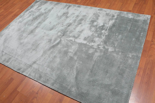 5' x 7' Handmade Loop & Cut Pile 100% Bamboo silk Moden Area rug Aqua