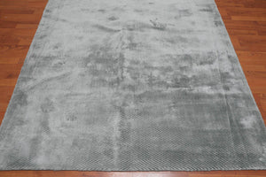5' x 7' Handmade Loop & Cut Pile 100% Bamboo silk Moden Area rug Aqua