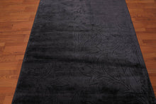4'6" x 6’10" Handmade 100% Bamboo silk Area rug Modern Charcoal