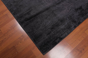 4'6" x 6’10" Handmade 100% Bamboo silk Area rug Modern Charcoal