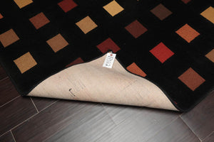 6' x 9'1" USA made Modern & Contemporary 100% Wool Oriental Area Rug Black - Oriental Rug Of Houston