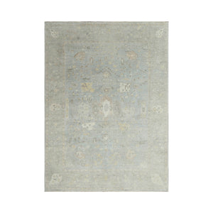 10' x13' 10" Slate Gray Beige Color Hand Knotted Afghan  Oushak  100% Wool Traditional Oriental Rug