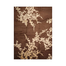 10x14 Brown, Beige Hand Knotted Tibetan Wool and Silk Tibetan Modern & Contemporary Oriental Area Rug